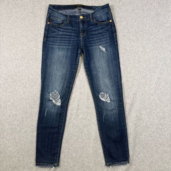 Judy Blue Jeans Women's Size 9/29 Distressed Medium Wash Skinny Jeans Stretch - Picture 1 of 8